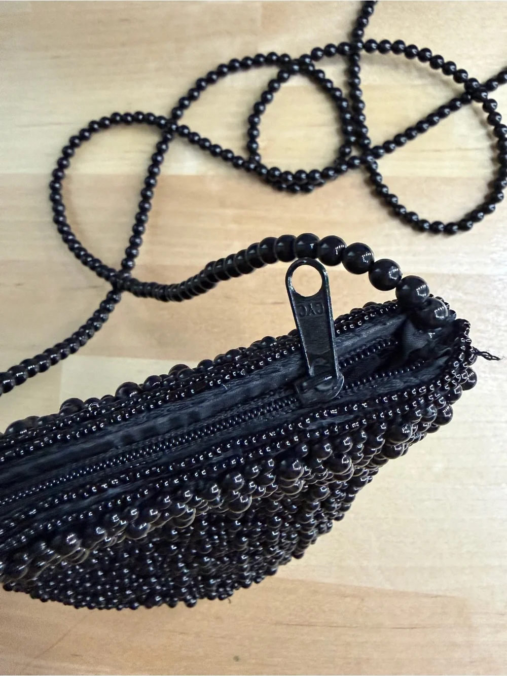 Vintage Inge Christopher Black Beaded Evening Bag